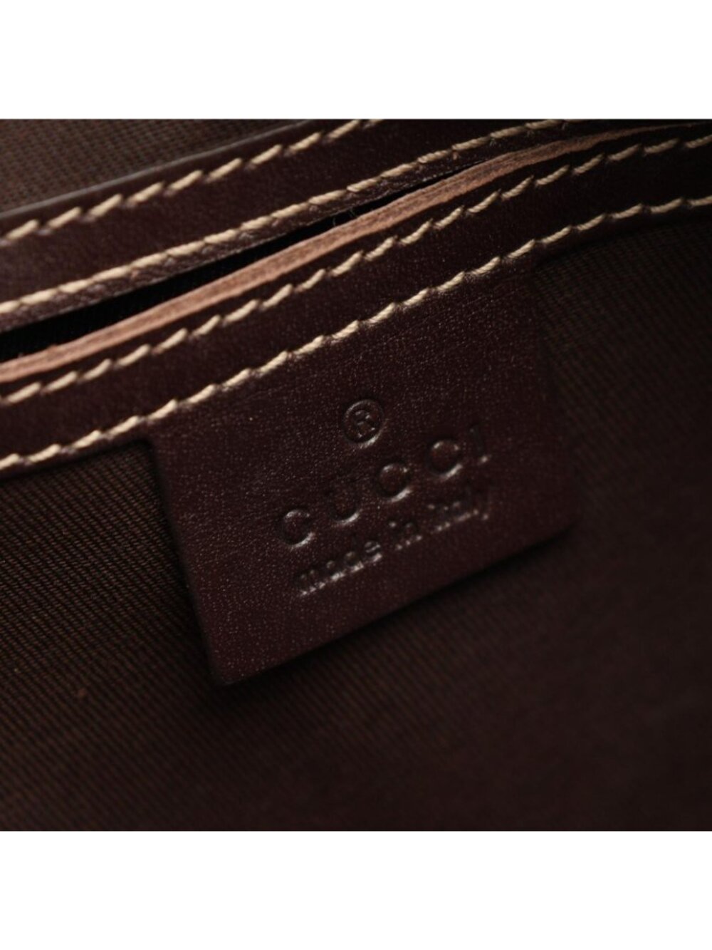 Gucci Shoulder Bag GG Supreme Beige Dark Brown Canvas Leather - Picture 4 of 9